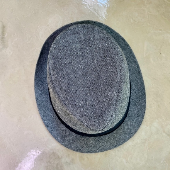H&M Grey & Black Fedora Hat – Linen & Cotton Blend – Size L (60) - Picture 6 of 7